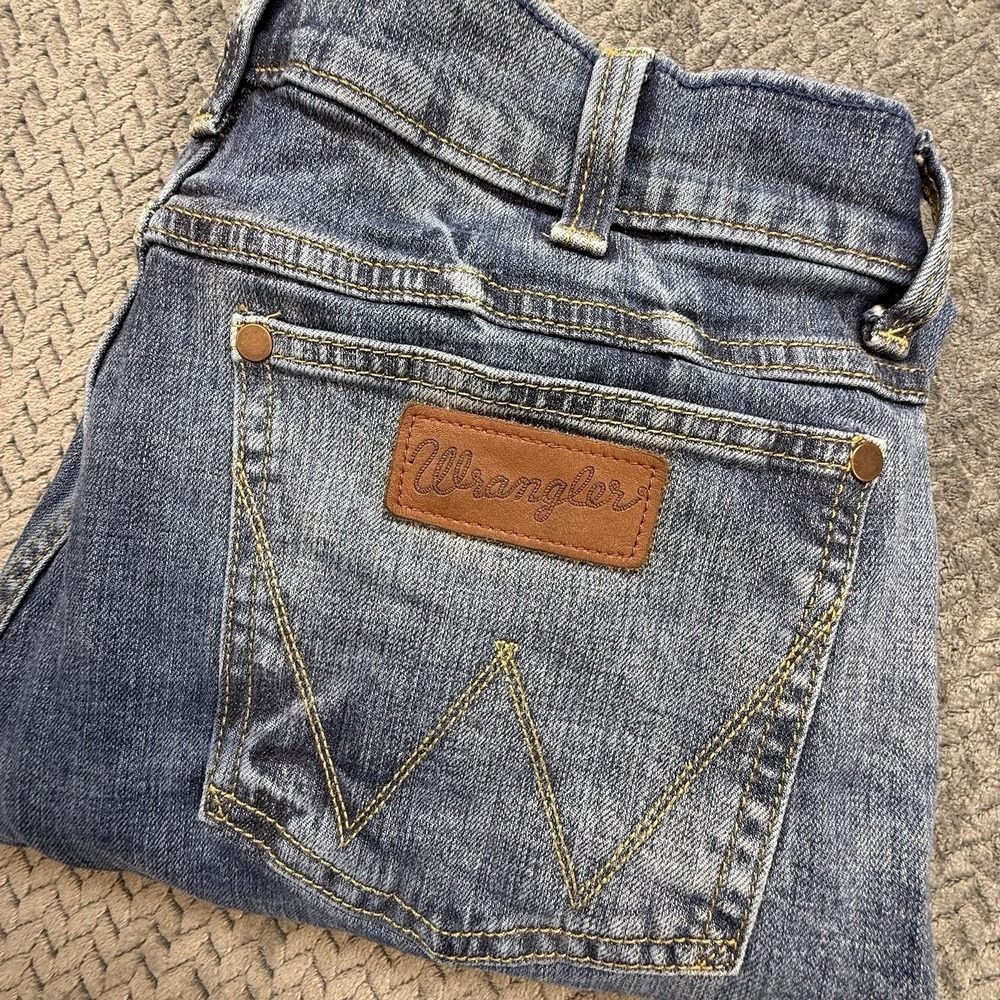 Wrangler Retro Slim Boot Jeans Men's 32 X 28.5 Blue Stretch Denim Western Cowboy